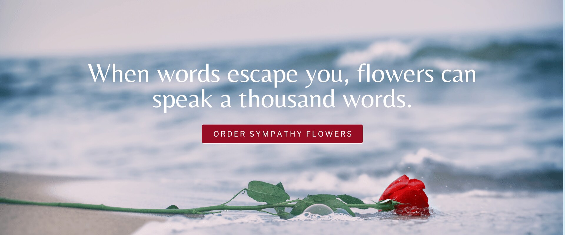 When words escape you, flowers can speak a thousand words. Sympathy banner links to For the Service category